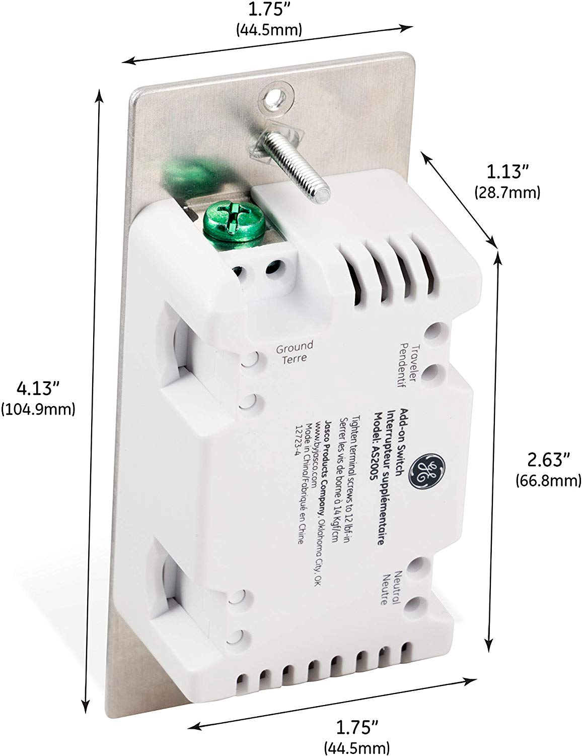 GE Enbrighten Add-On Switch With QuickFit And SimpleWire, Smart Lighting Control - 46199