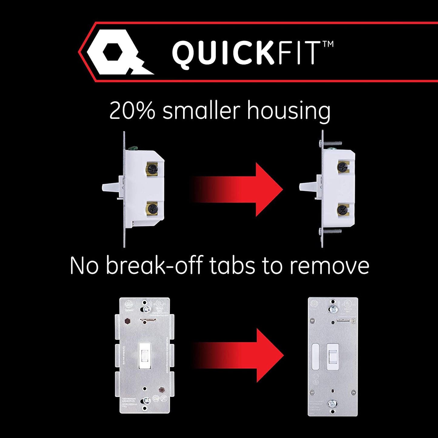 GE Enbrighten Add-On Toggle Switch With QuickFit And SimpleWire, Smart Lighting Control - 46200