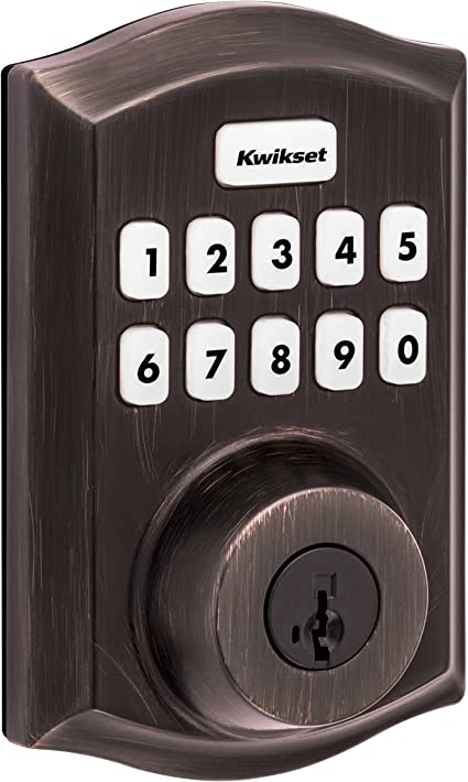 Kwikset Home Connect 620 Traditional Keypad Connected Smart Lock with Z-Wave 700 Featuring SmartKey Security, Venetian Bronze, 98930-002