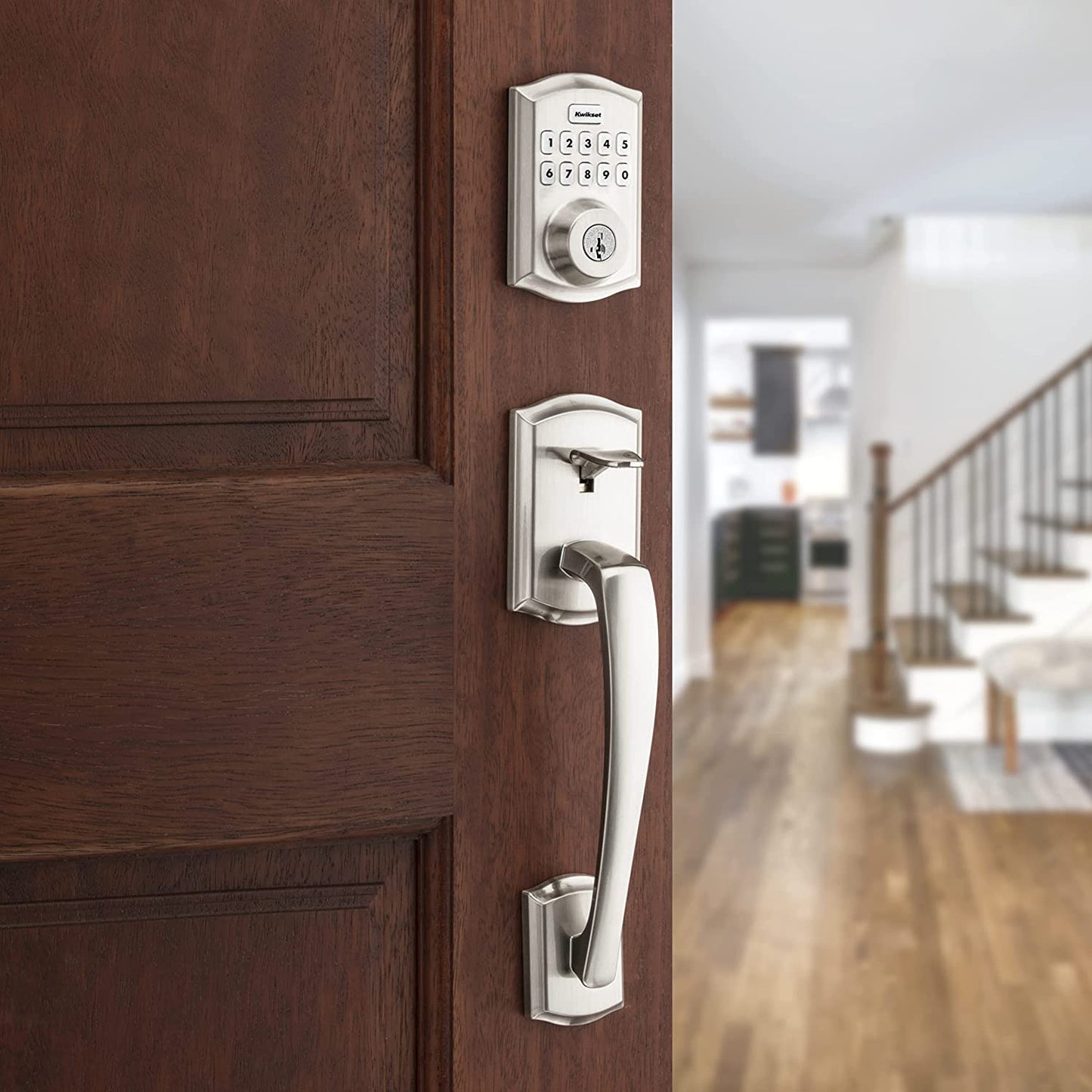 Kwikset Home Connect 620 Traditional Keypad Smart Lock with Z-Wave 700, Satin Nickel, 98930-001