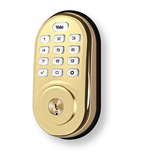 Yale Z-Wave Plus Pushbutton Keypad Deadbolt - Polished Brass - YRD216ZW2605