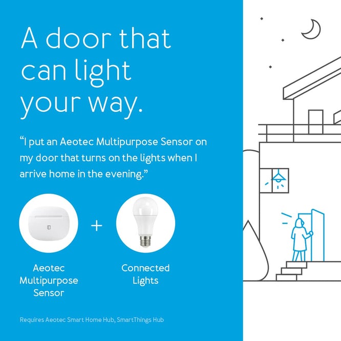 Aeotec ZigBee SmartThings Door/Window Sensor, Multipurpose Sensor, Works with Smart Home Hub