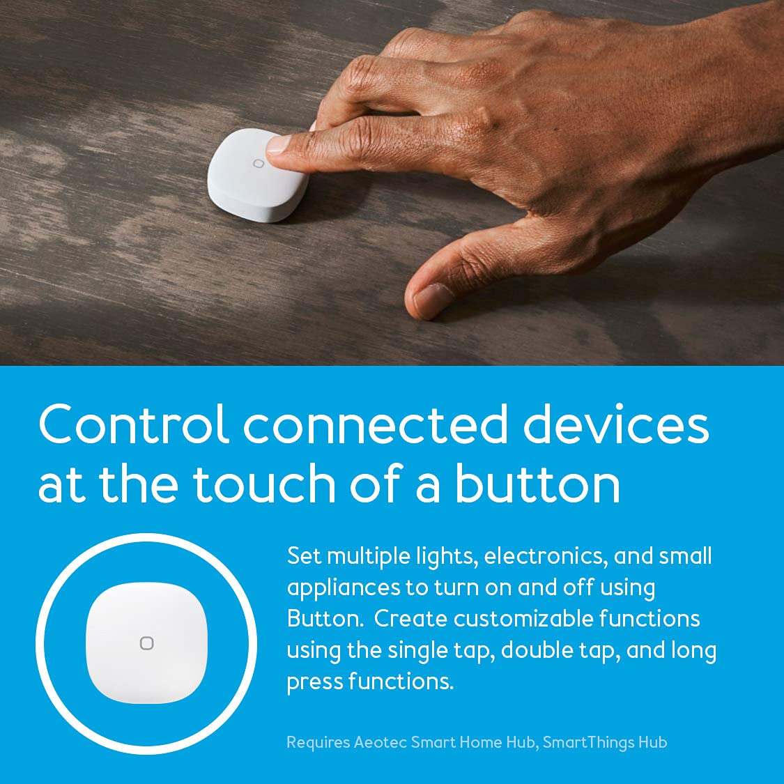 Aeotec SmartThings Button, Zigbee Remote Control, Works with Smart Home Hub