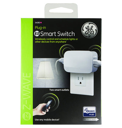 GE Z-Wave Plus Two-Outlet Plug-In ON/OFF Smart Switch - 14282