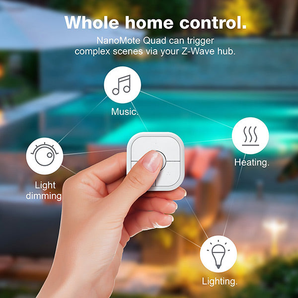 Aeotec NanoMote Quad, Z-Wave Plus S2 remote control, 8 scenes, Rechargeable – ZWA003
