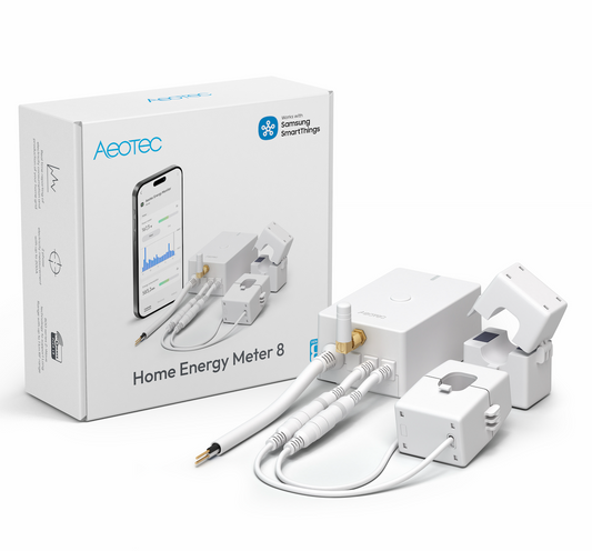 Aeotec Aeotec Home Energy Meter 8 – Z-Wave 800 Whole Home Energy Monitor, 2 Clamp, 200A