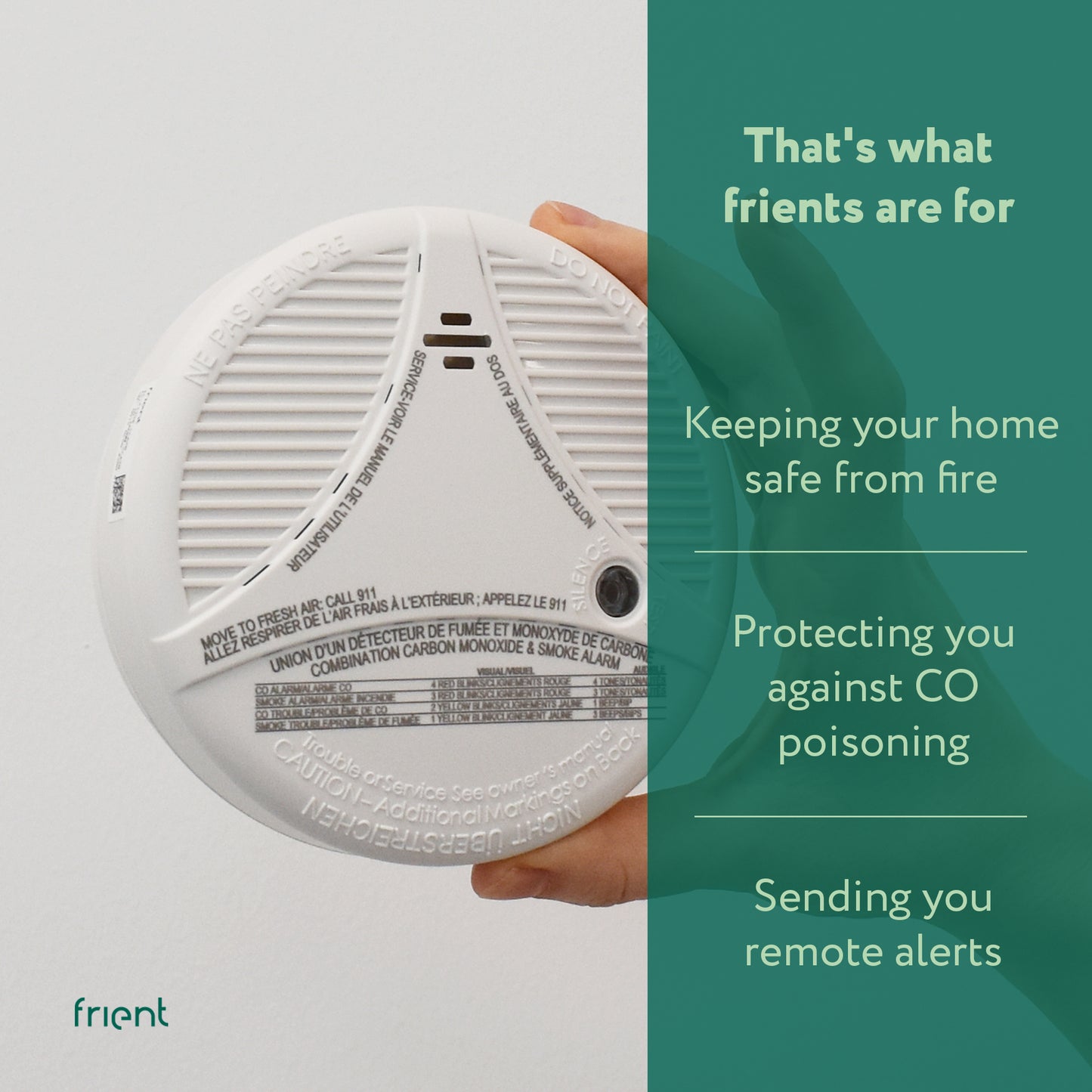 frient Intelligent Smoke Alarm Zigbee Smoke Detector with Built-In Siren