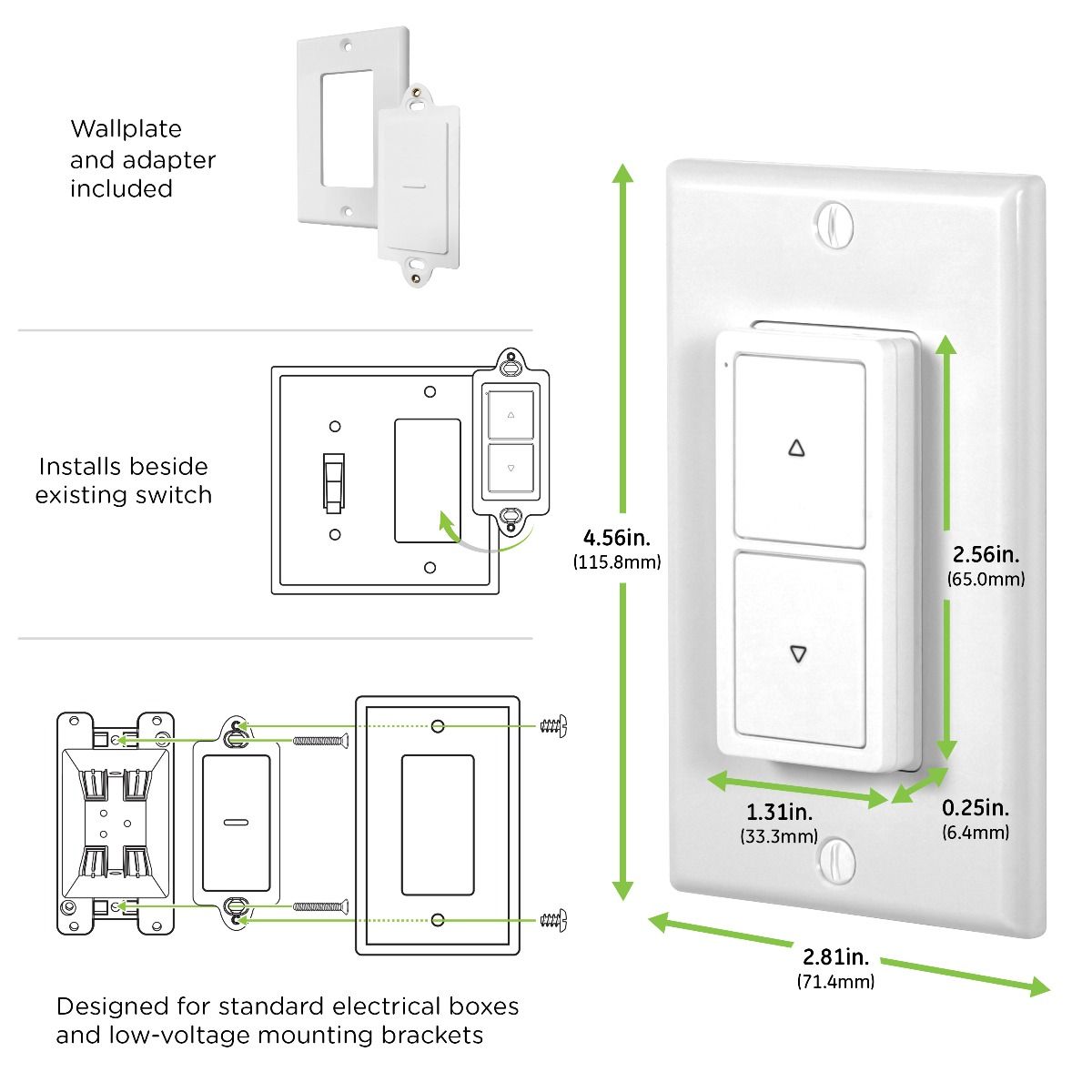GE Enbrighten Z-Wave Plus In-Wall Portable Solo Scene Remote - 34172