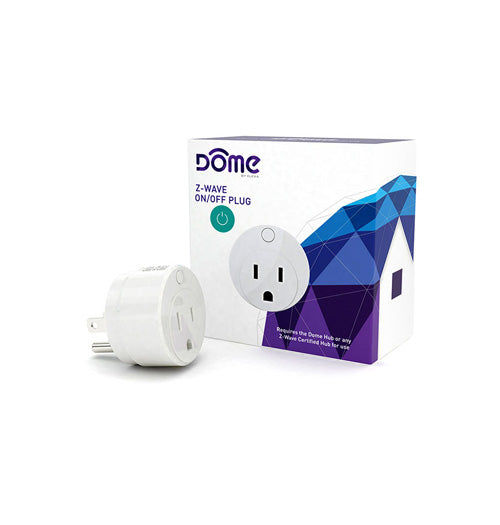 Dome On/Off Plug-In Switch with Energy Monitoring Z-Wave Range Extender, White - DMOF1