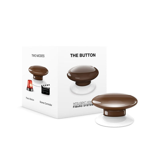 Fibaro The Button, Z-Wave Scene Controller, Brown - FIBFGPB-101-7