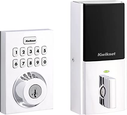 Kwikset Kwikset Home Connect 620 Contemporary Keypad Connected Smart Lock with Z-Wave 700 Featuring SmartKey Security, Polished Chrome, 98930-06