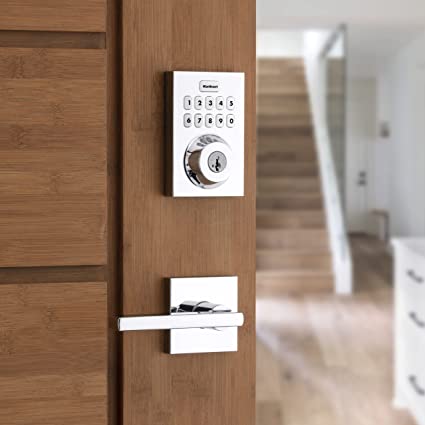 Kwikset Home Connect 620 Contemporary Keypad Connected Smart Lock with Z-Wave 700 Featuring SmartKey Security, Polished Chrome, 98930-06