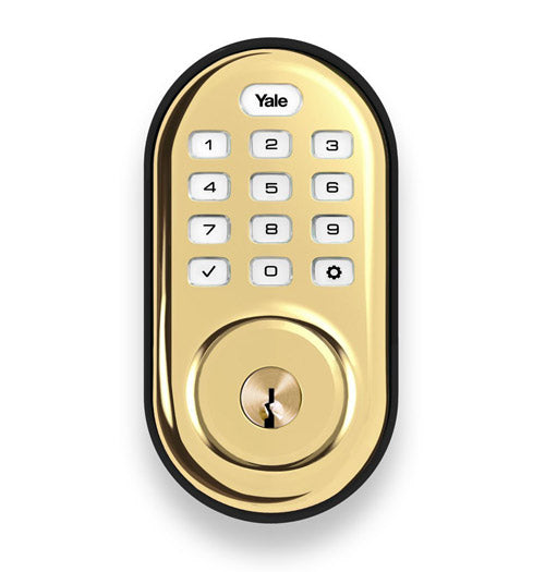 Yale Z-Wave Plus Pushbutton Keypad Deadbolt - Polished Brass - YRD216ZW2605