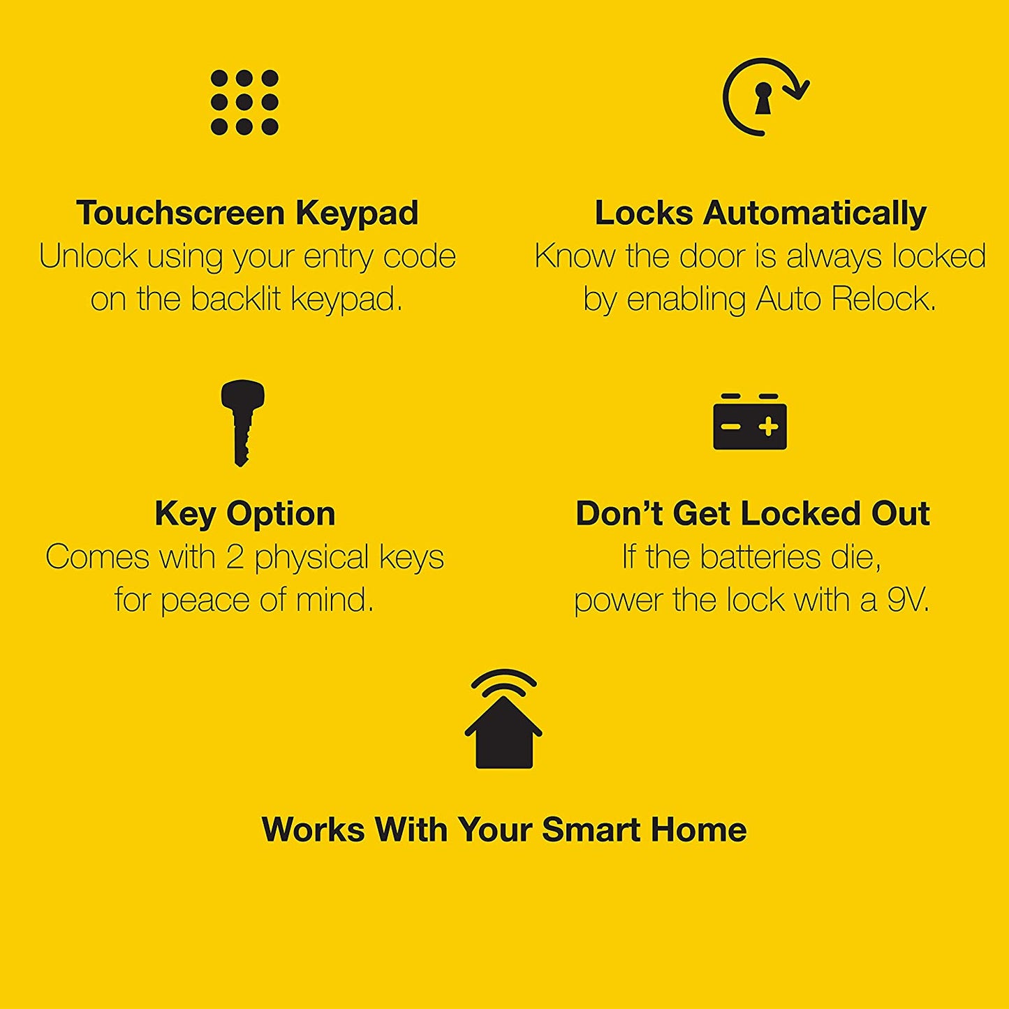 Yale Assure Z-Wave Plus Touchscreen Lever Lock with Key - YRL226-ZW2-0BP