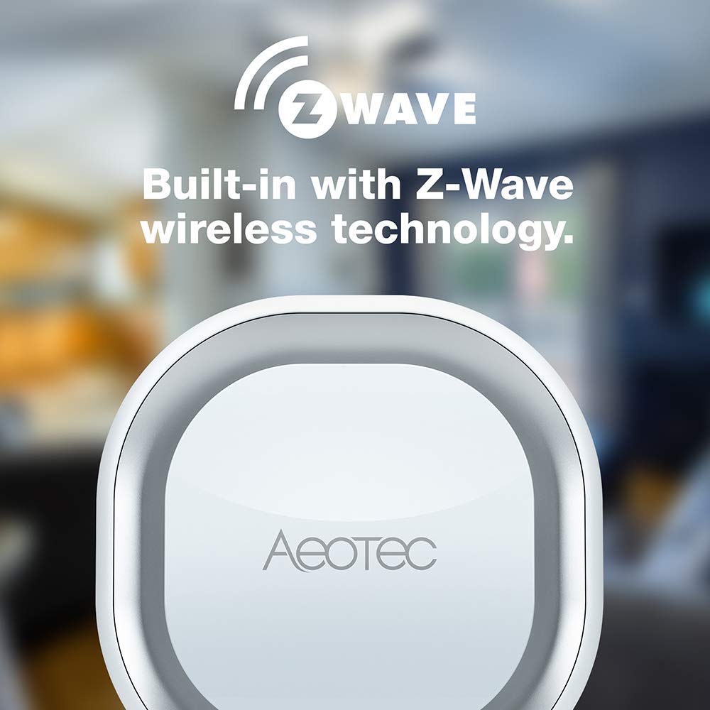 Aeotec Z-Wave Plus Doorbell 6 with Outdoor Button, Wall-Mounted Sound & Light Ring, Smart Home Wireless Chime, 110 dB - ZW162