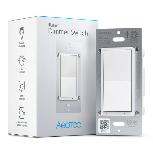 Aeotec Aeotec Wall Dimmer Switch; 3 Way, On Off Dim, SmartThings Switch (ZWA037)