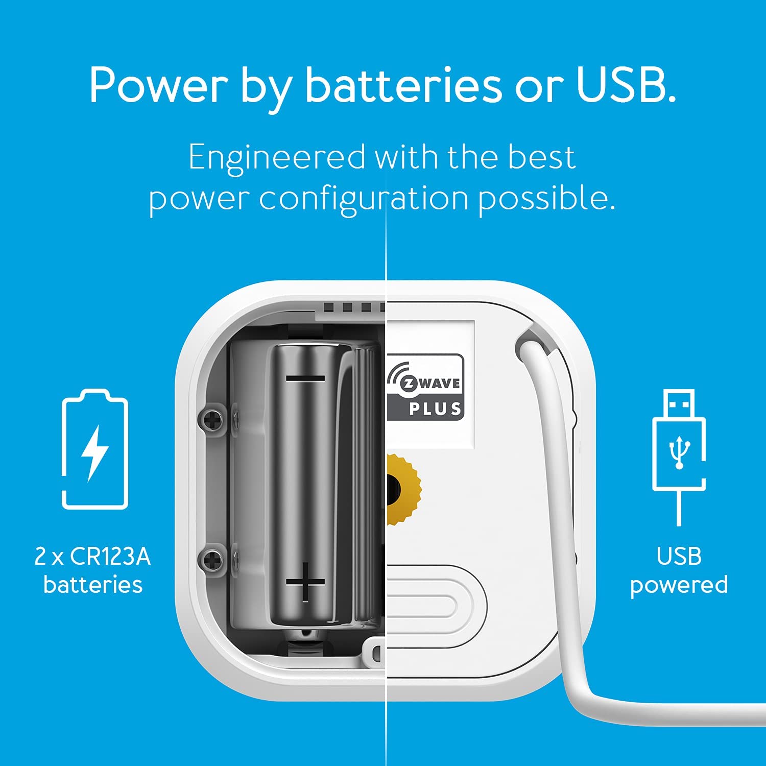 MultiSensor 7 powered by USB or 2 CR123A batteries