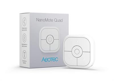 Aeotec Aeotec NanoMote Quad, Z-Wave Plus S2 remote control, 8 scenes, Rechargeable – ZWA003