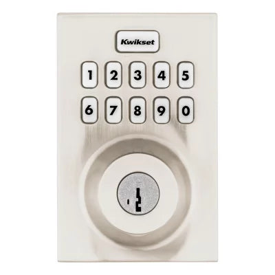 Kwikset Home Connect 620 Contemporary Keypad Connected Smart Lock with Z-Wave 700 Featuring SmartKey Security, Satin Nickel, 98930-004