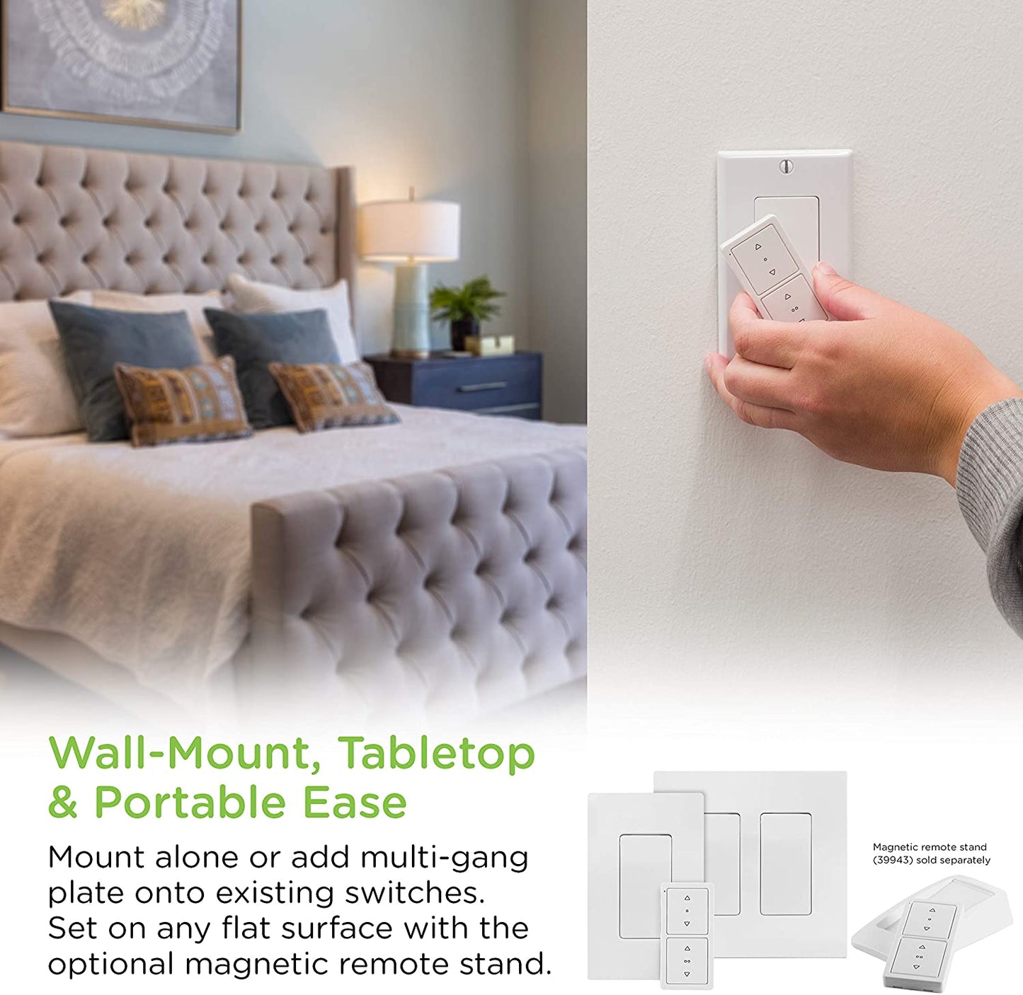 GE Enbrighten Z-Wave Plus In-Wall Portable Duo Scene Remote - 34174