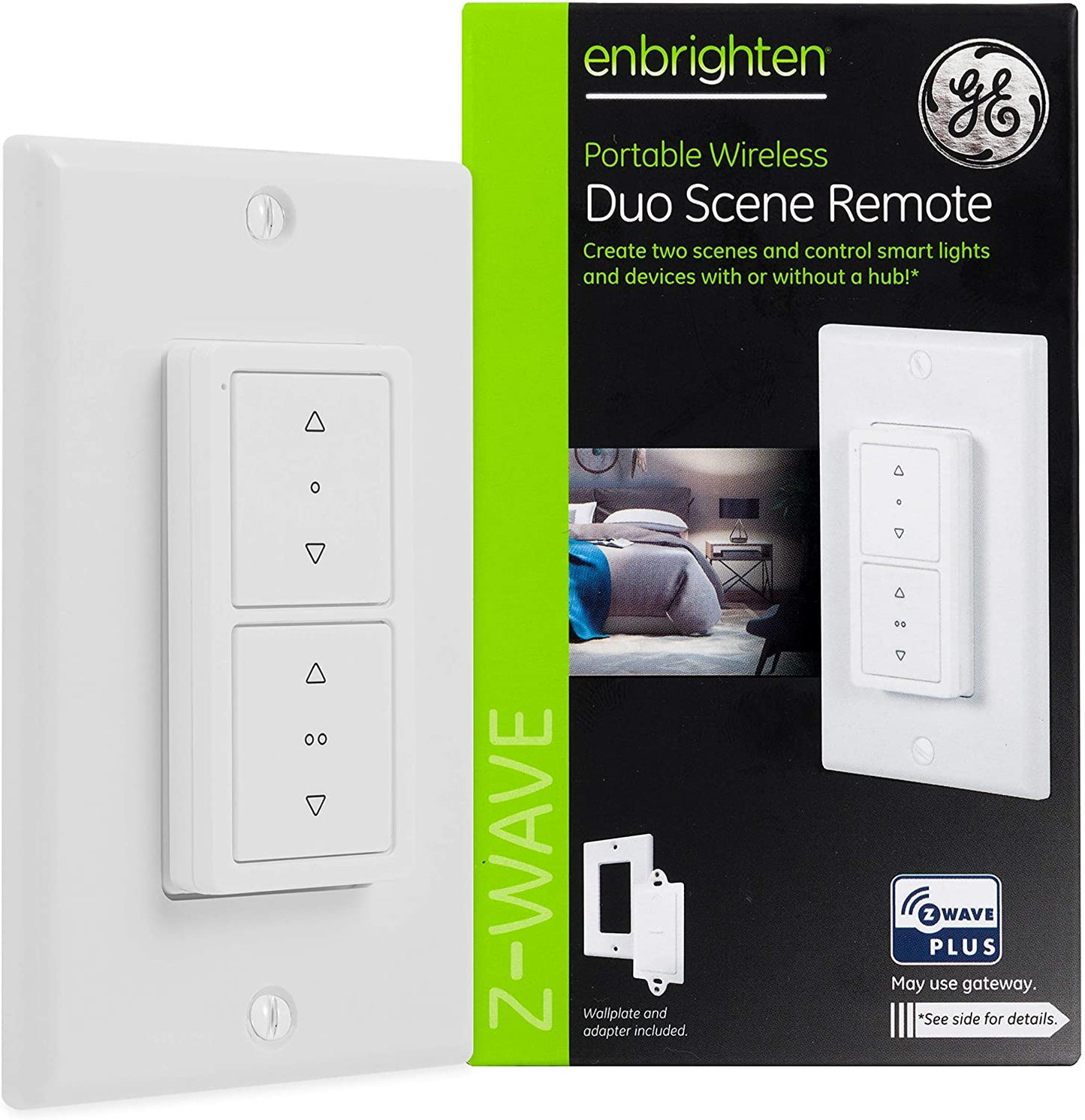 GE Enbrighten Z-Wave Plus In-Wall Portable Duo Scene Remote - 34174