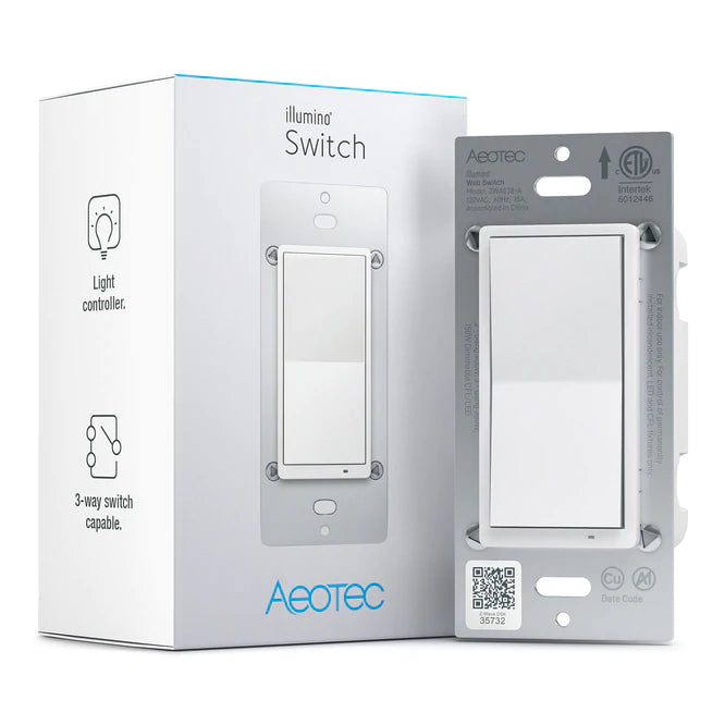 Aeotec Light Switch; 3 Way, On Off, SmartThings Z-Wave Switch (ZWA038)