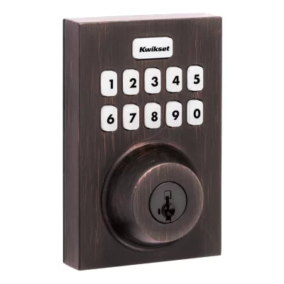 Kwikset Home Connect 620 Contemporary Keypad Connected Smart Lock with Z-Wave 700 Featuring SmartKey Security, Venetian Bronze, 98930-005