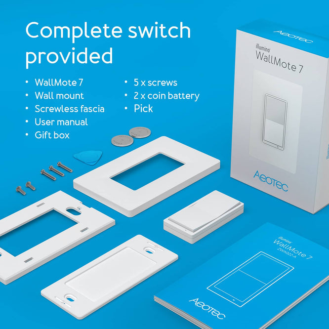 Aeotec WallMote 7; Battery Powered ZWave Light Switch (ZWA022