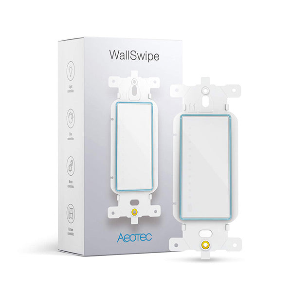 Aeotec WallSwipe; Wall Panel Controller with Slider for Dimmer Switches, Curtain Blinds, Appliance (ZW158)