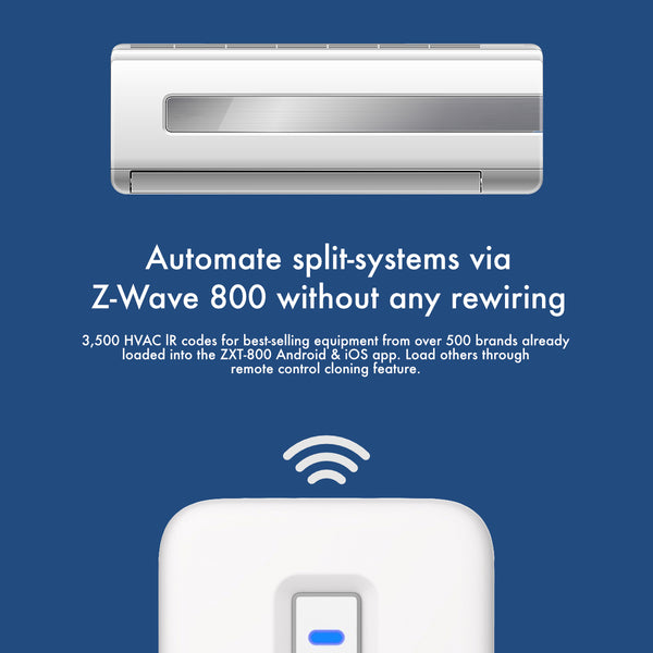Z Wave Remote Control Replicate Z-Wave IR Extender for ACs and AV equipment (Remotec ZXT-800 ...